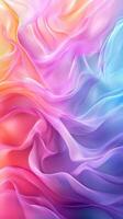 Colorful flowing fabric draping softly with smooth gradients and subtle shine creating a dreamy visual texture photo