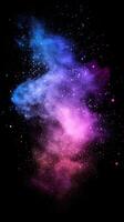 Vibrant swirling colors create a cosmic effect in a dark background during a creative digital art exploration photo