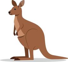 A kangaroo standing upright in a minimalistic design style with simple shapes and warm colors showcasing its natural charm in art vector