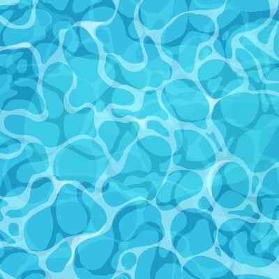 Water ripple surface pool or ocean water with glares sunlight reflections, game texture top view. Beach sea clean and deep water.