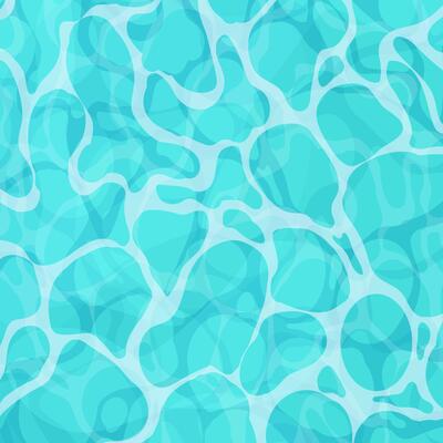 Water ripple surface pool or ocean water with glares sunlight reflections, game texture top view. Beach sea clean and deep water.