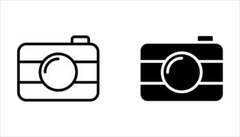 camera icon set on white, vector