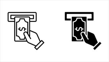 withdraw icon set on white background, vector