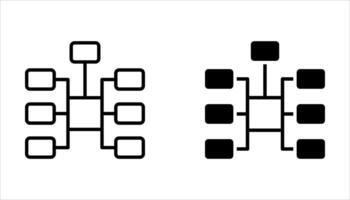 workflow icon set on white background, vector