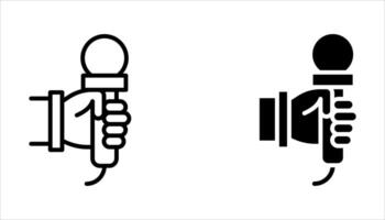 microphone icon set on white, vector