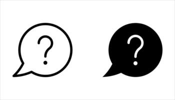 question icon set on white background, vector