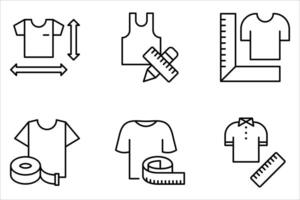 size guide icon set vector