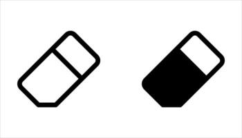 eraser icon set on white, vector