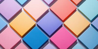 Colorful square tiles arranged in a modern pattern showcasing a vibrant design for artistic inspiration photo