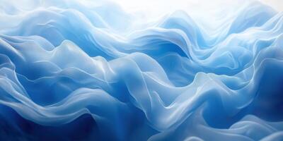 Soft flowing blue fabric creates a serene, dreamy atmosphere in a tranquil setting photo