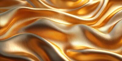 Soft golden fabric draping gently with subtle sheen under warm light in a stylish setting photo