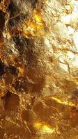 Golden textured surface with shimmering highlights and deep reflections for artistic inspiration photo