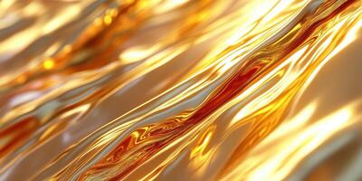 Shimmering golden waves reflecting light in an abstract artistic style during daylight photo