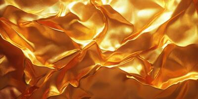 Textured golden fabric creates an elegant and luxurious backdrop for various design projects photo