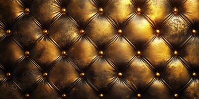Gold tufted wall with elegant texture creating a luxurious atmosphere in interior design photo