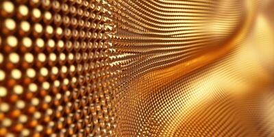 Textured golden waves create an elegant visual experience in this abstract design photo