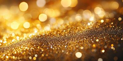 Sparkling golden background with shimmering light effects creating a festive atmosphere for celebrations and events photo