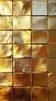 Gold tiles create a luxurious and reflective surface suitable for various interior designs and artistic projects photo
