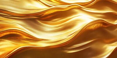 Flowing golden fabric creates an elegant texture highlighting light and shadow in a dynamic display photo