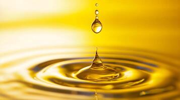 Liquid gold creation with precise drop impact and ripple formation in a golden aura photo