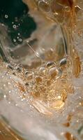 Captivating interplay of light and fluid dynamics in transparent oil droplets on water photo