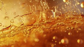 Golden cascade liquid motion, creating dynamic shapes and textures for background design element photo