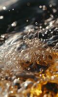 Dynamic interplay of viscous fluid and clear water creating a mesmerizing visual experience photo
