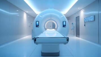 Modern imaging center with advanced mri scanner for medical diagnosis and treatment photo