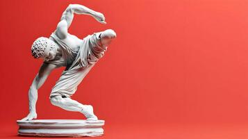 Dynamic fusion marble form with athletic pose offering space for creativity and expressions photo