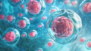 This Pluripotent stem cells regenerate, underscoring their potential in therapy and medical progress. photo