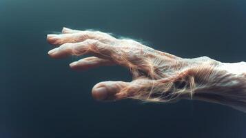 This Hands depict the concept of stem cells' ability for renewal and cellular regeneration. photo