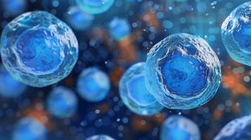 This Stem cell clusters are shown in a vibrant blue, emphasizing their regenerative powers. photo
