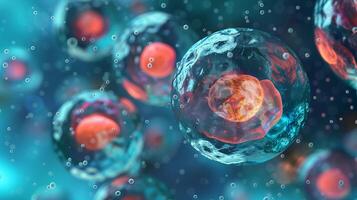 This Colorful depiction of stem cells illustrating their vital role in tissue regeneration and therapy. photo