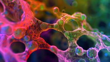 This Colorful representations of stem cells showcase their unique structures and regenerative abilities. photo