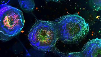 This Colorful representations of stem cells showcase their regenerative potential and unique properties. photo