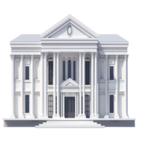 Grand Neoclassical Building with White Columns and Arched Windows png
