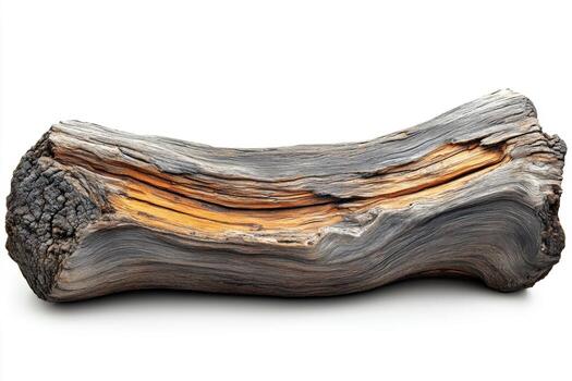 Unique wooden log with textured surface and natural hues photo