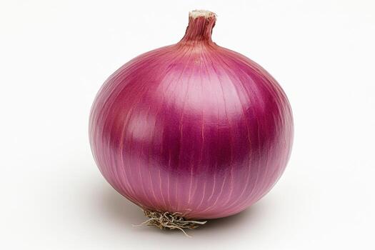 Fresh red onion displayed on a clean white background photo