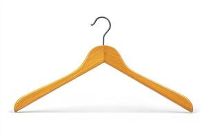 Wooden hanger displayed against a white background photo