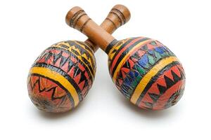 Colorful maracas with intricate patterns for music and celebration photo
