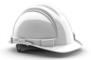Construction helmet placed on a plain background for safety emphasis photo