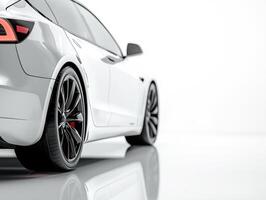 Sleek modern electric car showcased indoors photo