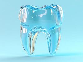 Transparent tooth model showcasing dental health concepts photo