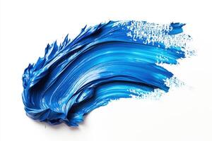 Bright blue paint swirls create an artistic texture on canvas photo