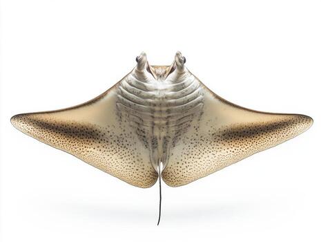 Unique underside view of a stingray in clear water habitat photo