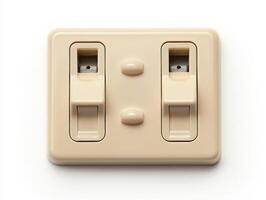 Electrical outlet with dual switches in neutral tones photo