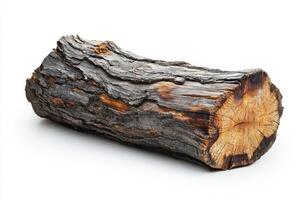 Natural log with intricate texture and rich color photo