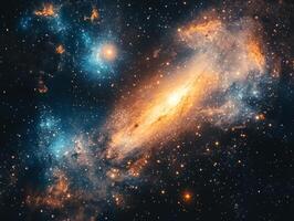 Stunning view of Andromeda galaxy in deep space photo