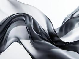 Elegant black fabric flowing gracefully across a light background photo