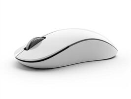 White computer mouse on a clean surface ready for use photo
